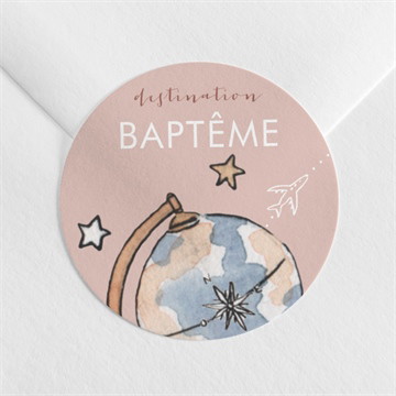 Sticker baptême joli passeport bapteme