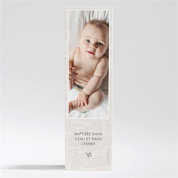 Signet baptême joli passeport bapteme - Dos du signet