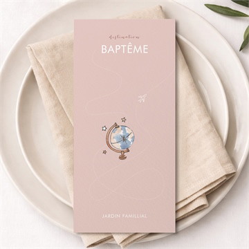 Menu baptême joli passeport bapteme