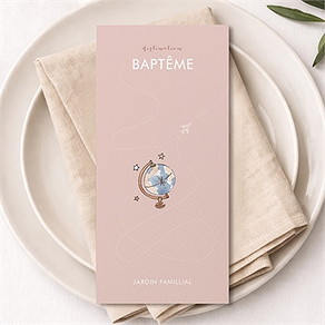 Menu baptême joli passeport bapteme