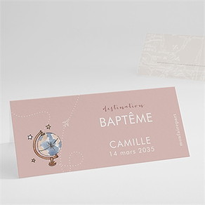 Marque-place baptême joli passeport bapteme