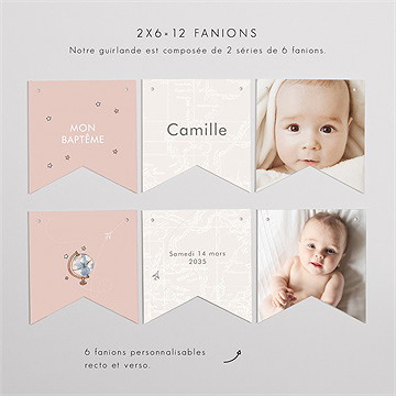 Guirlande baptême joli passeport bapteme - Vue d'ensemble