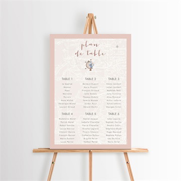 Plan de table baptême joli passeport bapteme