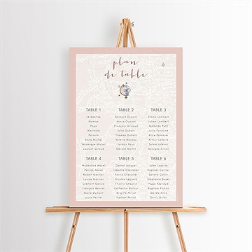 Plan de table baptême joli passeport bapteme