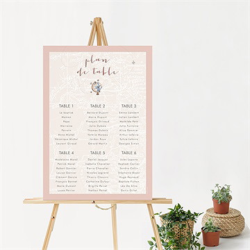 Plan de table baptême joli passeport bapteme - Mise en situation