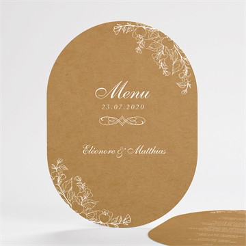 Menu mariage belle découverte ovale