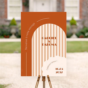 Panneau bienvenue terracotta estival - Mise en situation