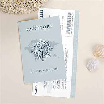 Faire-part mariage passeport marin