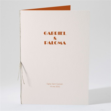 Livret de messe mariage terracotta estival pocketfold