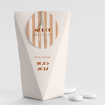 Boîte de dragées mariage terracotta estival étui