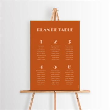 Plan de table mariage terracotta estival pocketfold