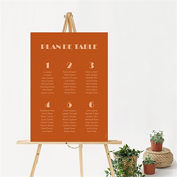 Plan de table mariage terracotta estival - Mise en situation