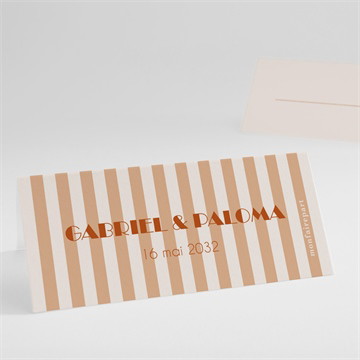 Marque-place mariage terracotta estival pocketfold