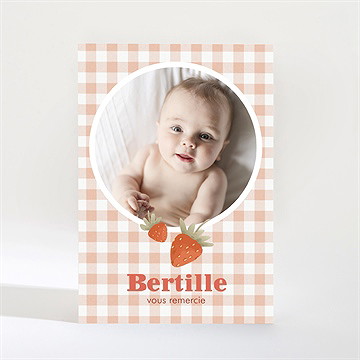 Remerciement naissance vichy et fraises