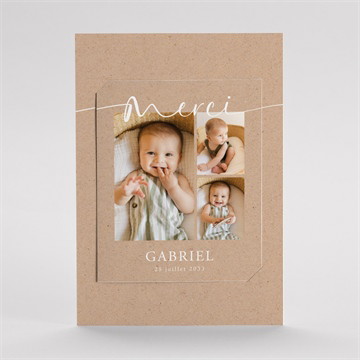 Remerciement naissance kraft photos