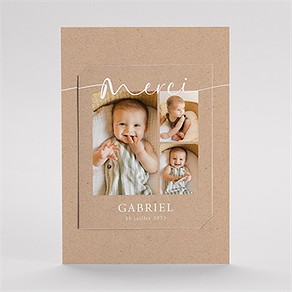 Remerciement naissance kraft photos