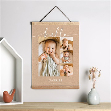 Affiche naissance kraft photos - Mise en situation