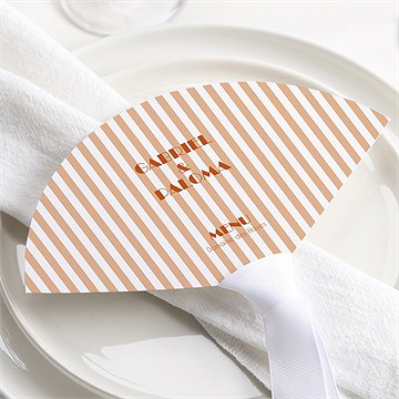 Menu mariage terracotta estival éventail