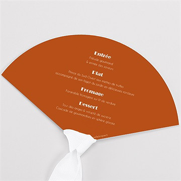 Menu mariage terracotta estival éventail - Dos de l'eventail