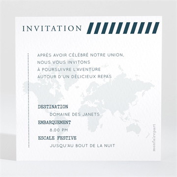 Carton d'invitation mariage passeport marin