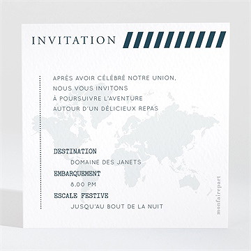 Carton d'invitation mariage passeport marin