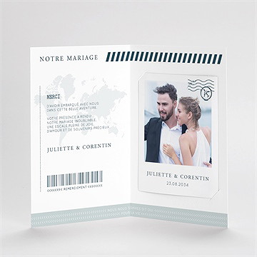 Remerciement mariage passeport marin - Intérieur du remerciement