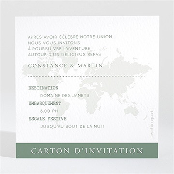 Carton d'invitation mariage passeport tropical