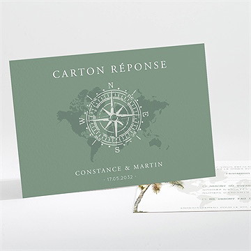 Carton réponse mariage passeport tropical