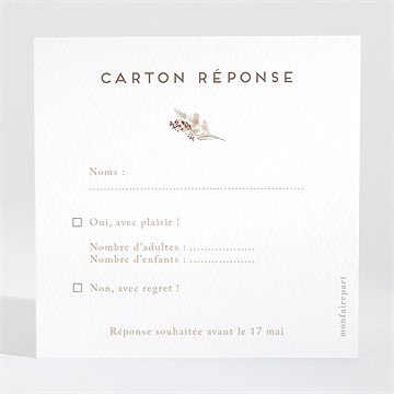 Carton réponse mariage couronne d'automne