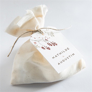 Etiquette mariage couronne d'automne - Mise en situation