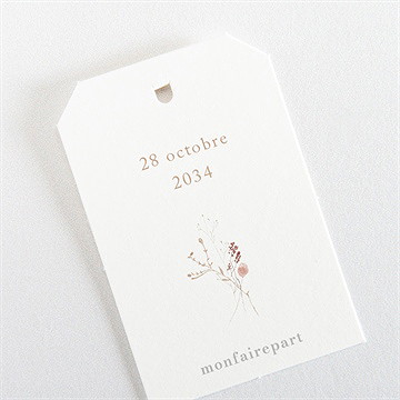 Etiquette mariage couronne d'automne - Dos de l'étiquette