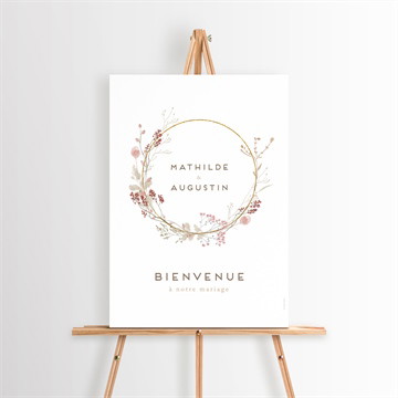 Panneau bienvenue couronne d'automne étui