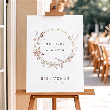 Panneau bienvenue couronne d'automne