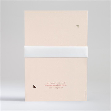 Faire-part mariage orange et fuchsia superposé - Dos du faire-part