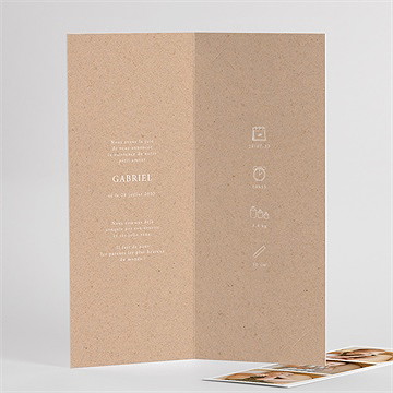 Faire-part naissance kraft photos photomaton - Détail de l'intérieur