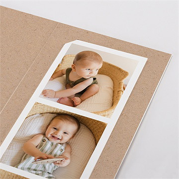 Faire-part naissance kraft photos photomaton - Détail du faire-part