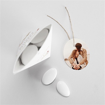 Boîte de dragées mariage couronne d'automne étui - Intérieur de la boîte