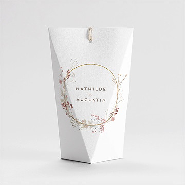 Boîte de dragées mariage couronne d'automne étui - Dos de la boîte