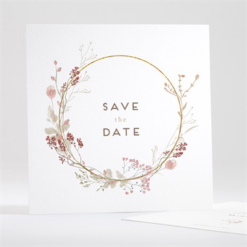 Save the Date mariage couronne d'automne étui