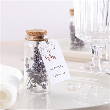 Mignonette mariage couronne d'automne étiquette - Mise en situation