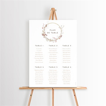 Plan de table mariage couronne d'automne