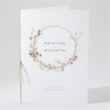 Livret de messe mariage couronne d'automne étui