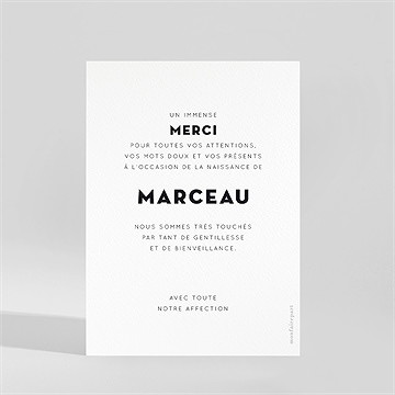 Remerciement naissance photo petit coeur - Dos de la carte