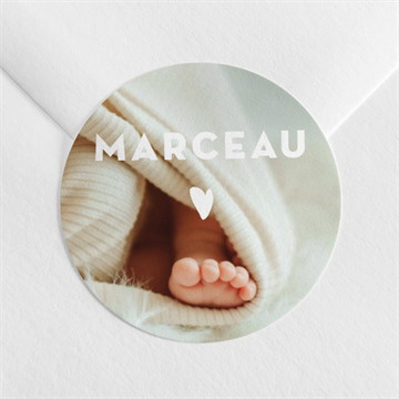 Sticker naissance photo petit coeur