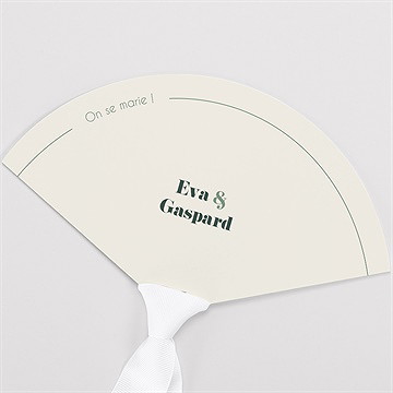 Eventail mariage tons vert sauge