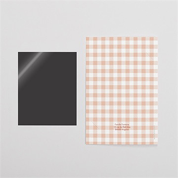 Faire-part naissance vichy et fraises plié duo - Dos du faire-part