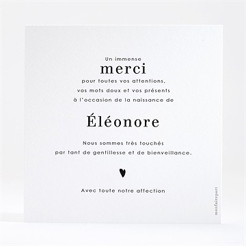 Remerciement naissance photo hello - Dos de la carte