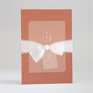 Faire-part mariage beauté classique superposition