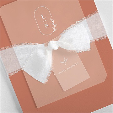 Faire-part mariage beauté classique superposition - Détail du faire-part