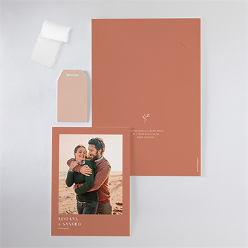 Faire-part mariage beauté classique superposition - Vue d'ensemble verso